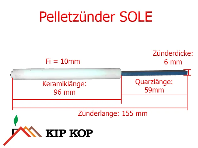 SOLE QUARTZ-PELLETZÜNDER FUR PELLETÖFEN