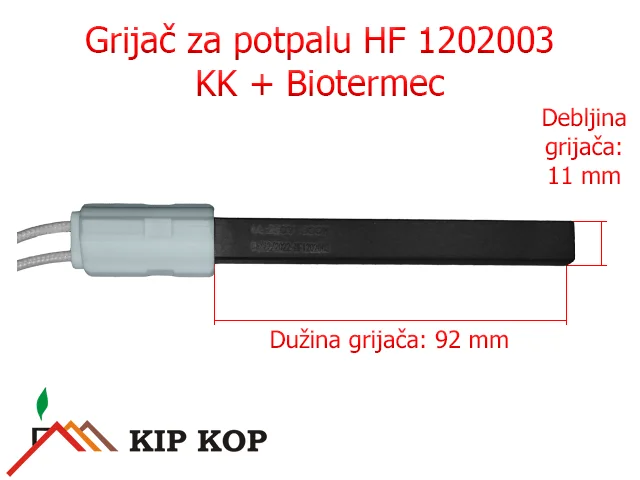 KK HF 1202003 KVARCNI GRIJAČ ZA POTPALU ZA KAMINE PEĆI NA PELETE